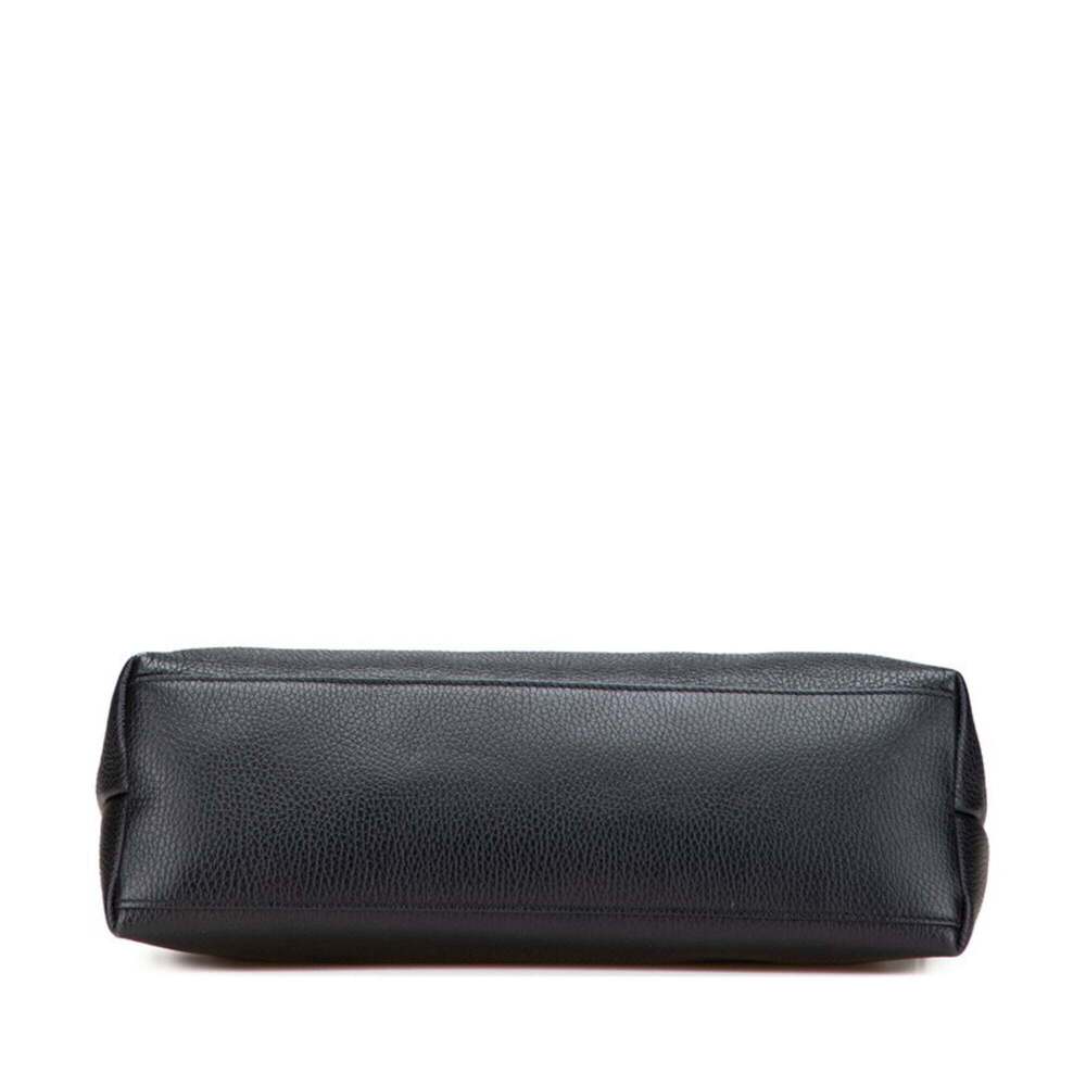 GUCCI Authentic Black Leather Bamboo Shoulder Bag - Picture 3 of 9